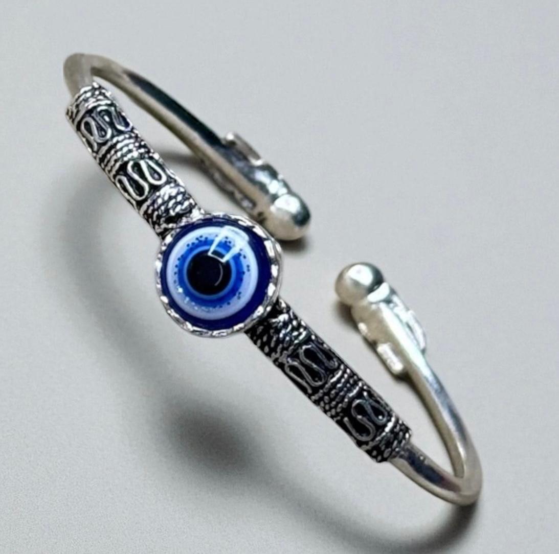 Pure Silver Evil Eye Bracelet